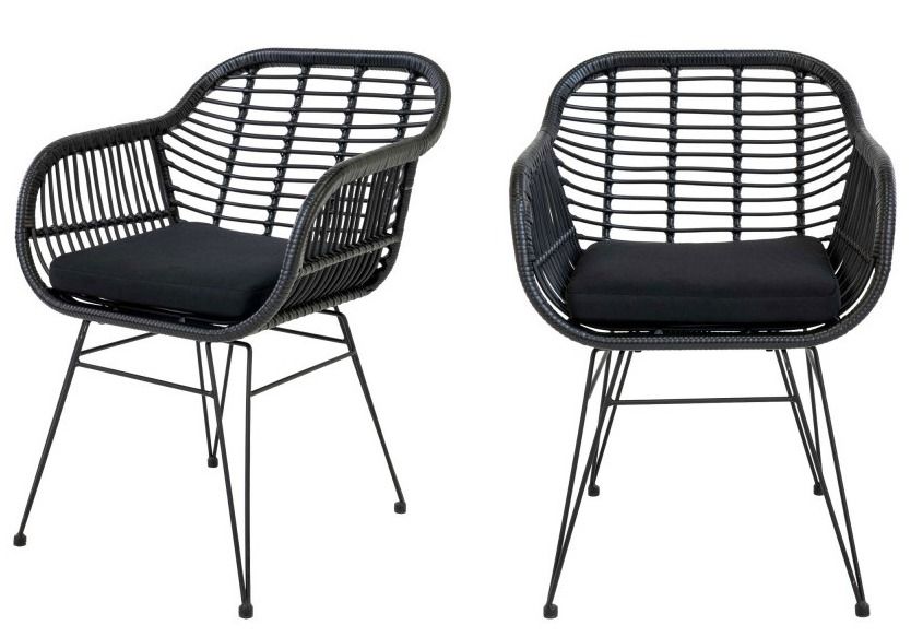 Lot de 2 fauteuils effet rotin LAZO – Intérieur ou extérieur - Photo n°1