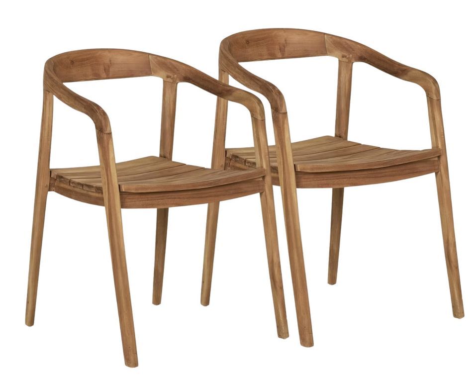 Lot de 2 fauteuils JOKA en teck – Élégance naturelle et confort scandinave - Photo n°1
