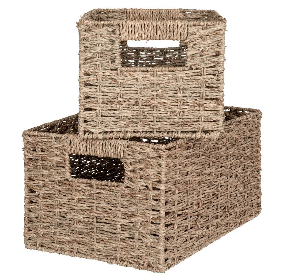 Lot de 2 paniers de rangement VENOSO – Herbe marine naturelle - Photo n°1