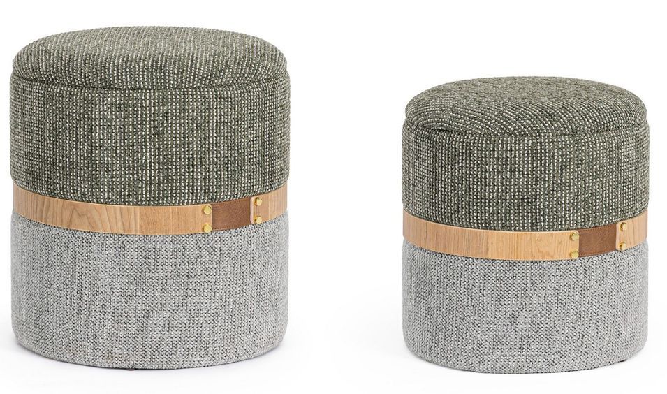 Lot de 2 poufs avec rangement HELENA - Photo n°1
