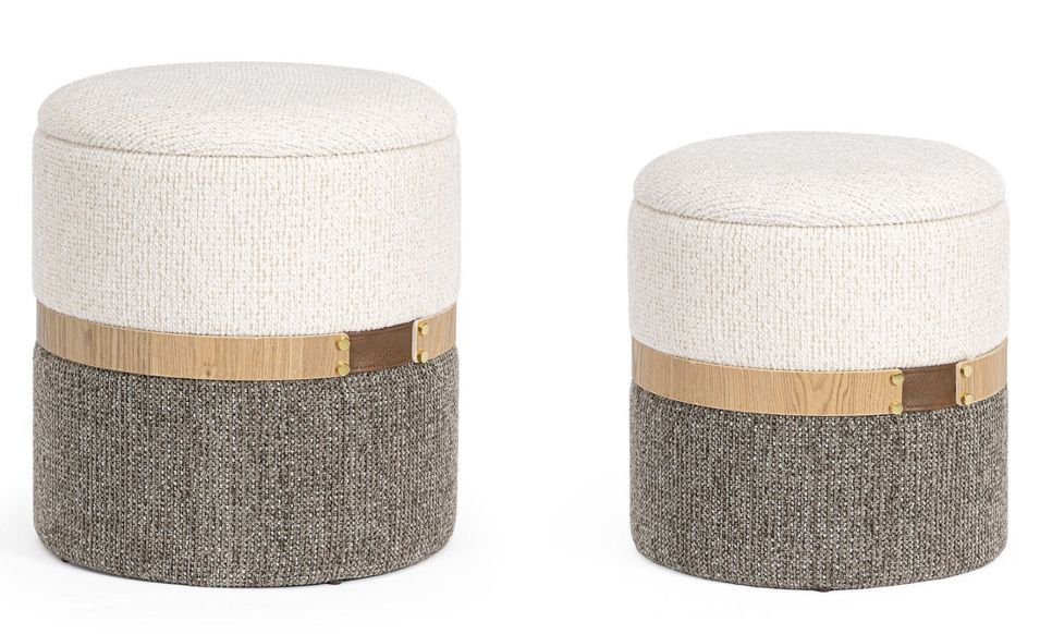Lot de 2 poufs avec rangement HELENA - Photo n°1