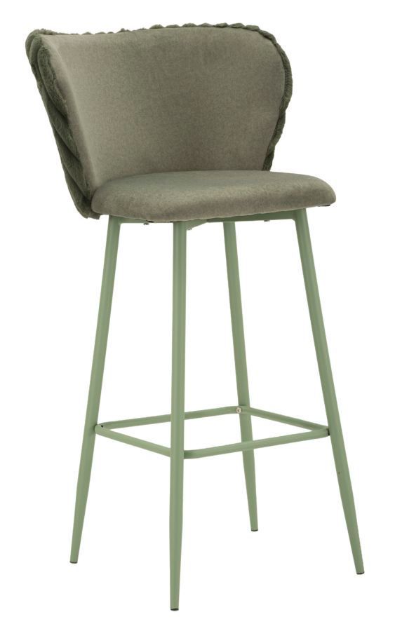 Lot de 2 tabourets de bar vert sauge design contemporain Jude - Photo n°1