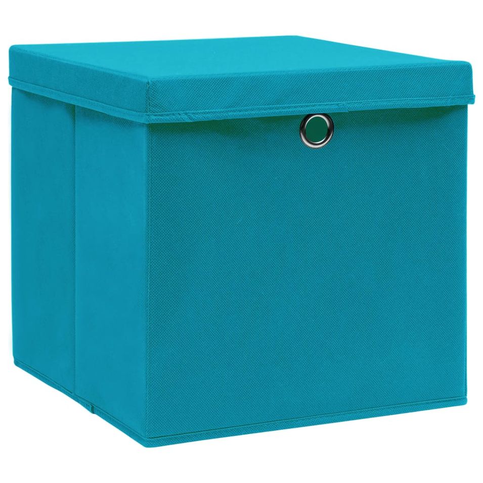 Lot de 4 boîtes de rangement pliables avec couvercles KLARY – Tissu Intissé - Photo n°1