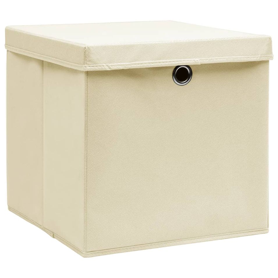 Lot de 4 boîtes de rangement pliables avec couvercles KLARY – Tissu Intissé - Photo n°1