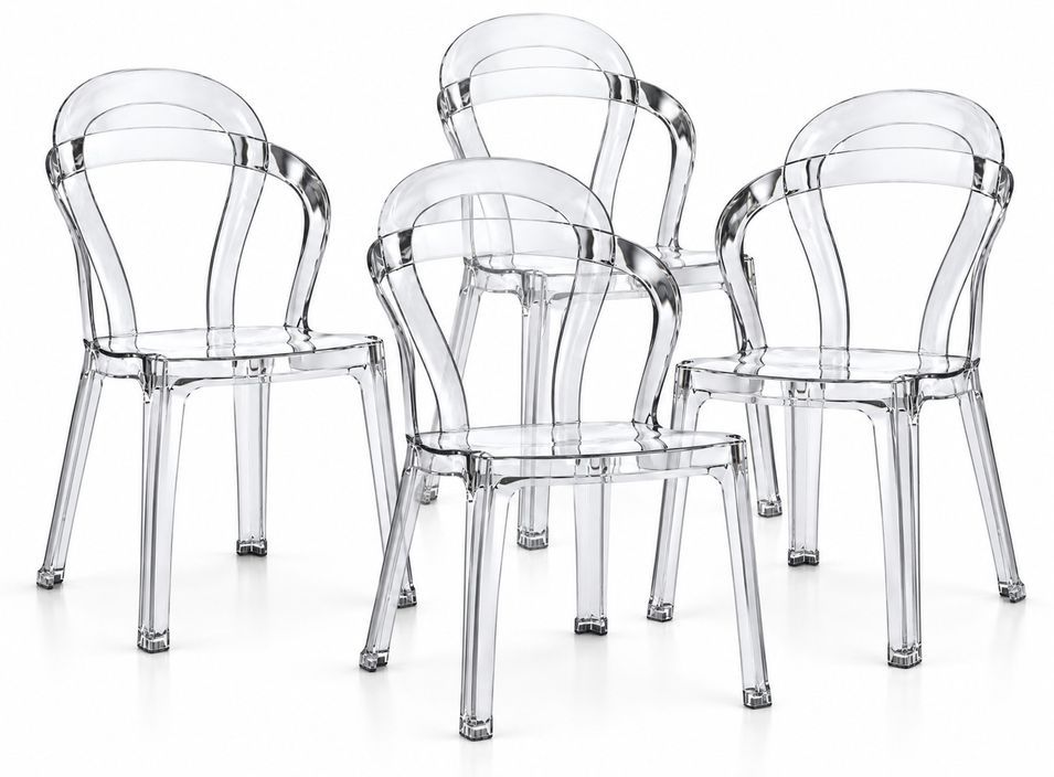 Lot de 4 chaise design transparentes ANYA en polycarbonate transparent – Design italien - Photo n°1