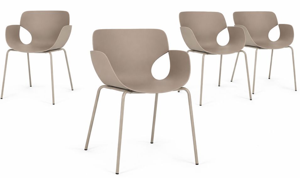 Lot de 4 chaises avec accoudoirs LENNOX – Intérieur/extérieur - Photo n°1