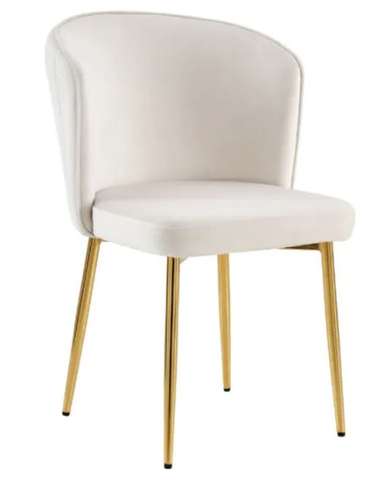 Lot de 4 chaises en velours et pieds métal doré Komi - Photo n°1