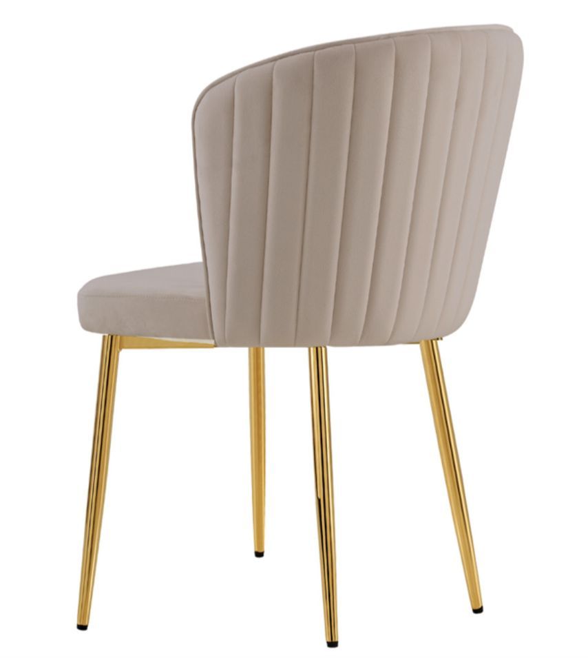 Lot de 4 chaises en velours et pieds métal doré Komi - Photo n°1