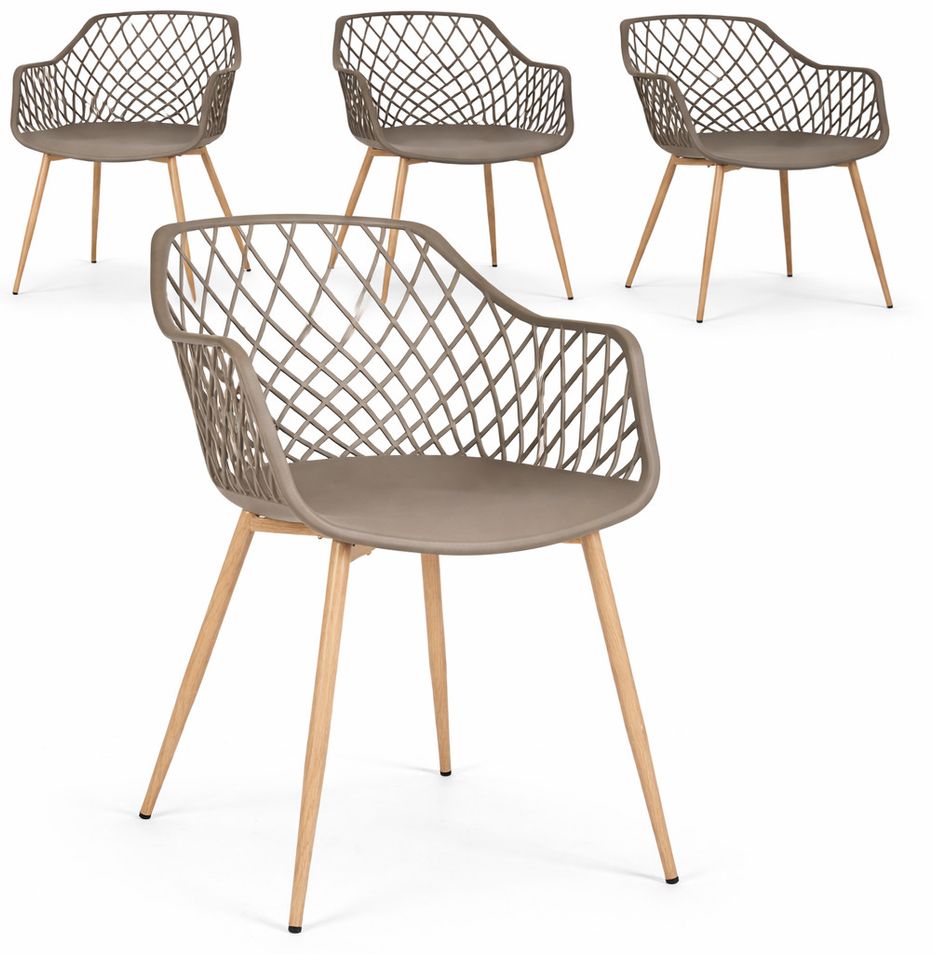Lot de 4 chaises Optik - Polyvalentes pour intérieur et éxtérieur - Photo n°1