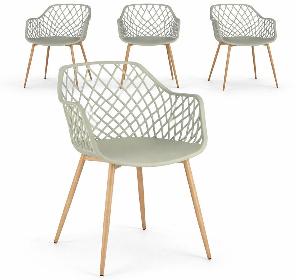 Lot de 4 chaises Optik - Polyvalentes pour intérieur et éxtérieur - Photo n°1