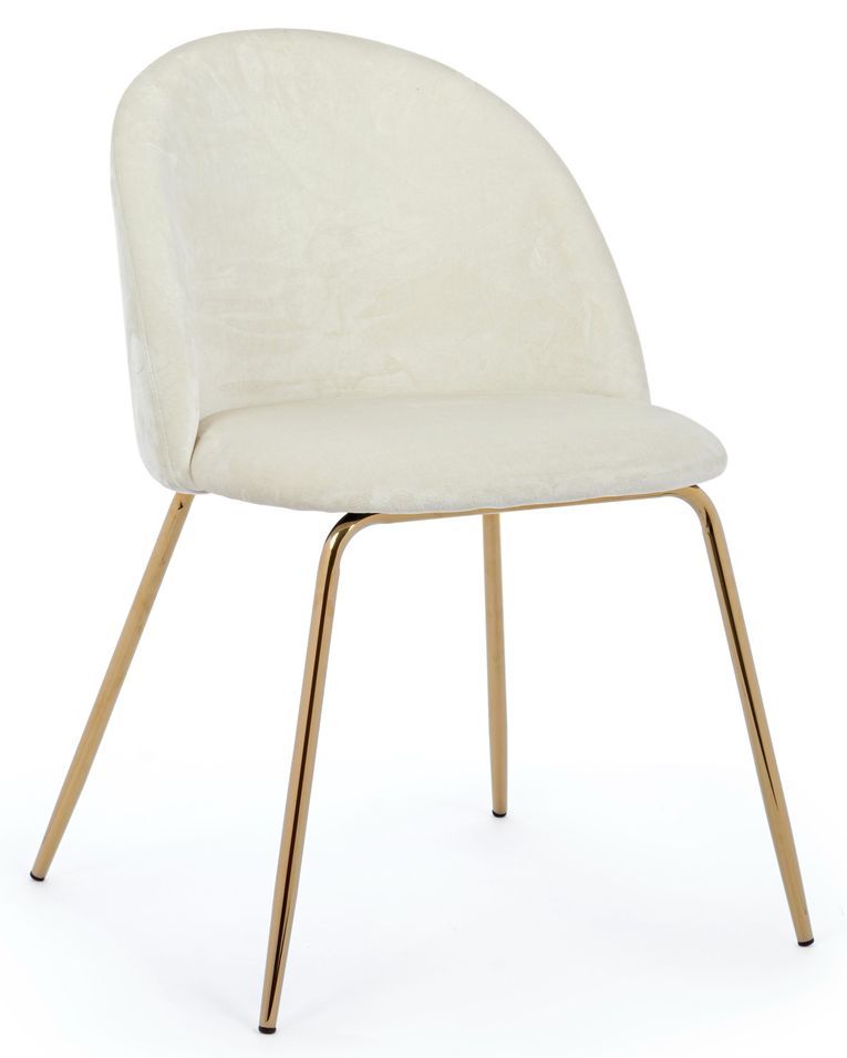 Lot de 4 chaises TANYA - velours & métal doré - Photo n°1