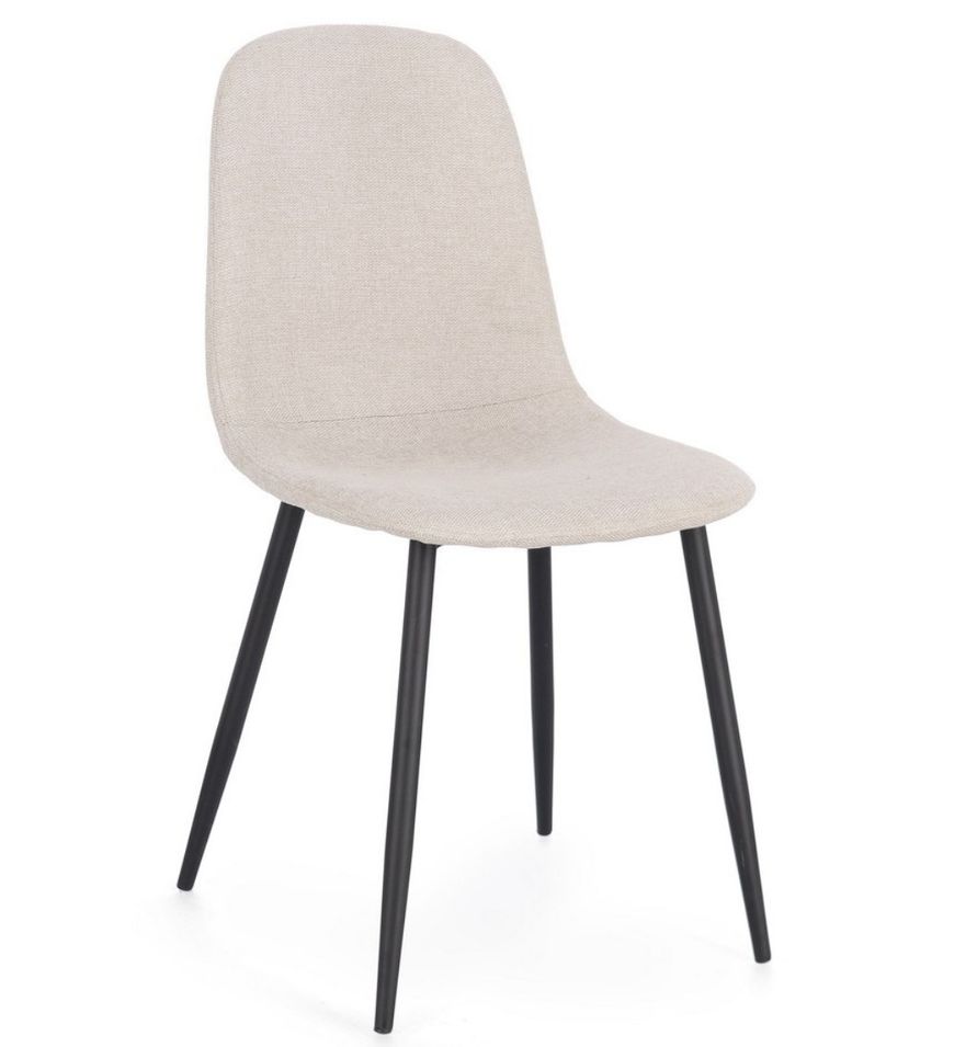 Lot de 4 chaises tissu confortable et pieds métal noir Karela – Design Chic - Photo n°1