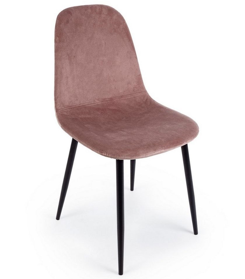 Lot de 4 chaises velours confortable et pieds métal noir Karela – Design Chic - Photo n°1