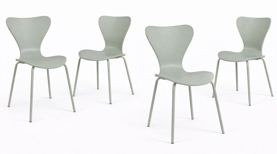 Lot de 4 chaises VIBA – Design moderne, empilables & pieds acier chromé - Photo n°1