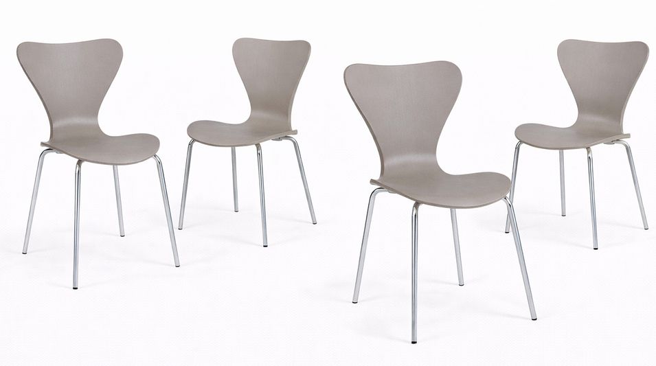 Lot de 4 chaises VIBA – Design moderne, empilables & pieds acier chromé - Photo n°1