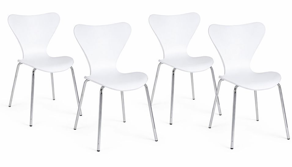 Lot de 4 chaises VIBA – Design moderne, empilables & pieds acier chromé - Photo n°1