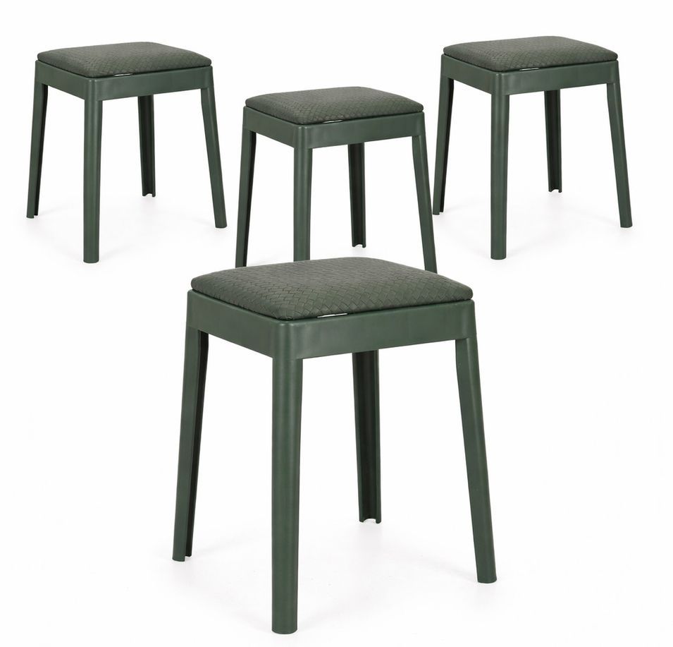 Lot de 4 tabourets d’appoint empilables SCOOBY - Hauteur d'assise 49 cm - Photo n°1