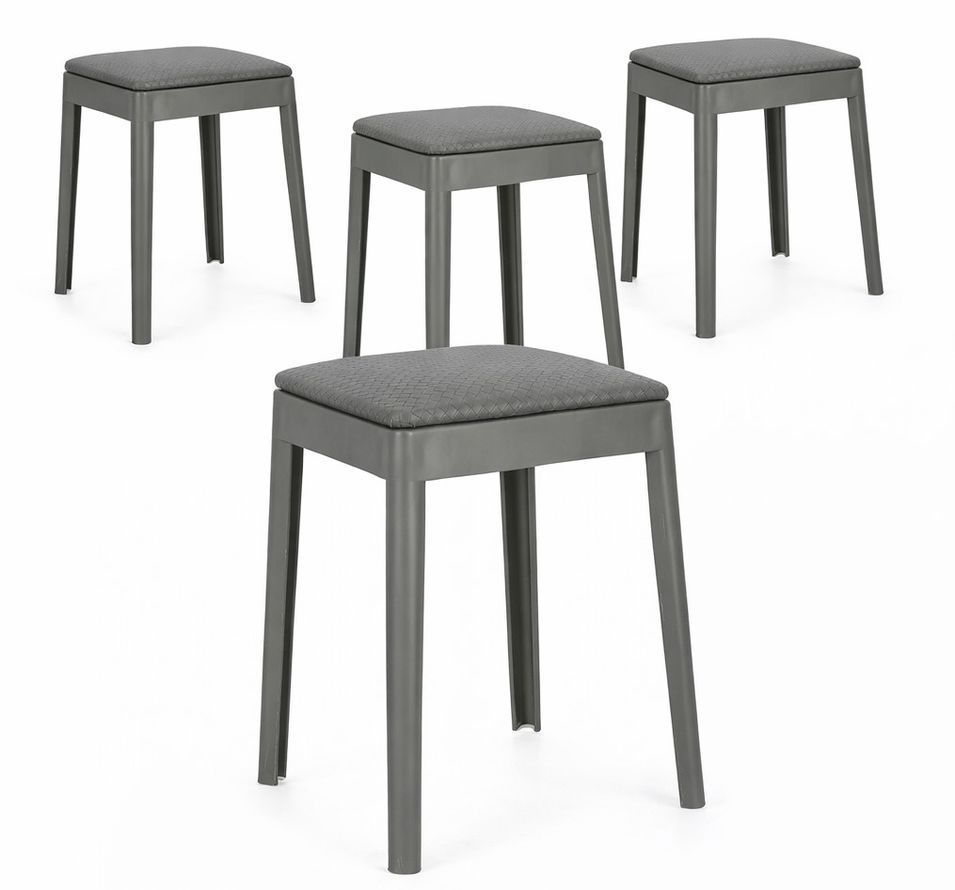 Lot de 4 tabourets d’appoint empilables SCOOBY - Hauteur d'assise 49 cm - Photo n°1