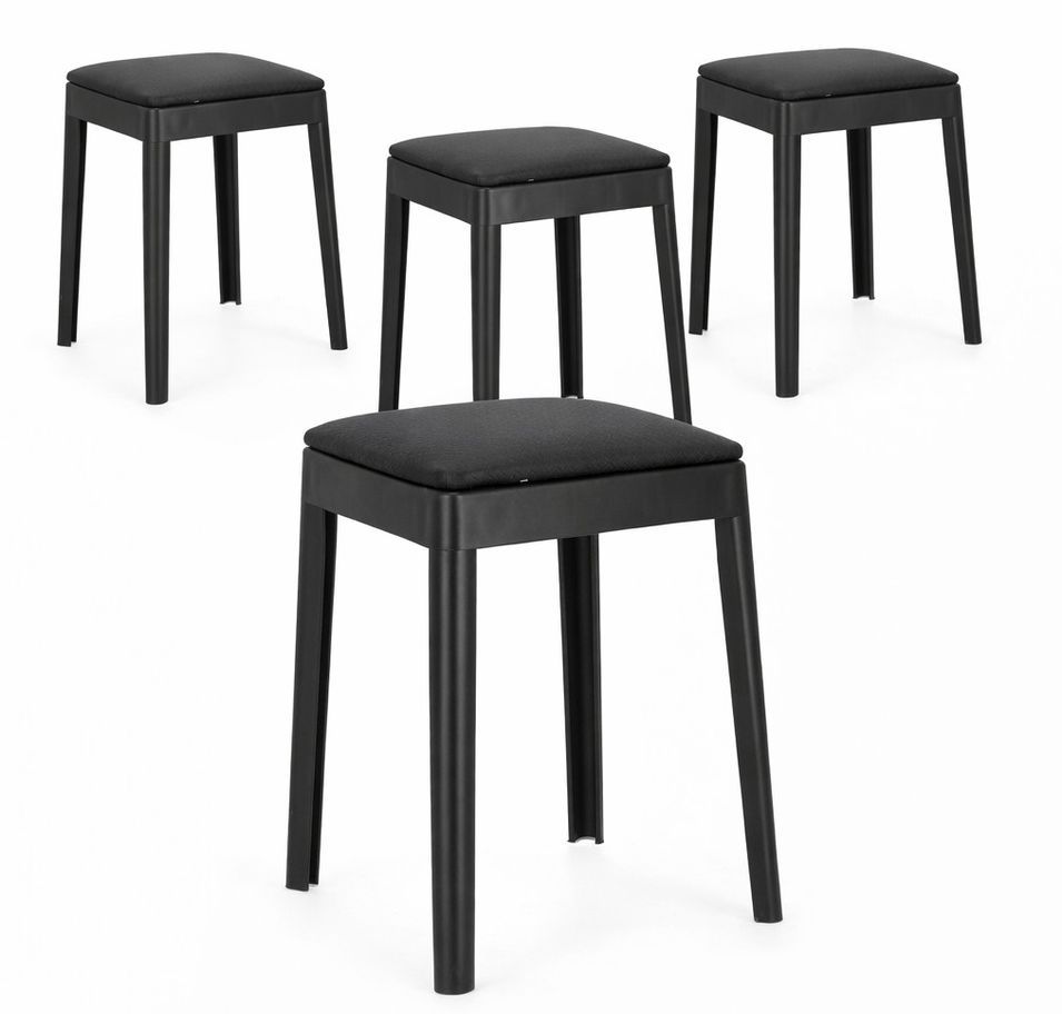 Lot de 4 tabourets d’appoint empilables SCOOBY - Hauteur d'assise 49 cm - Photo n°1