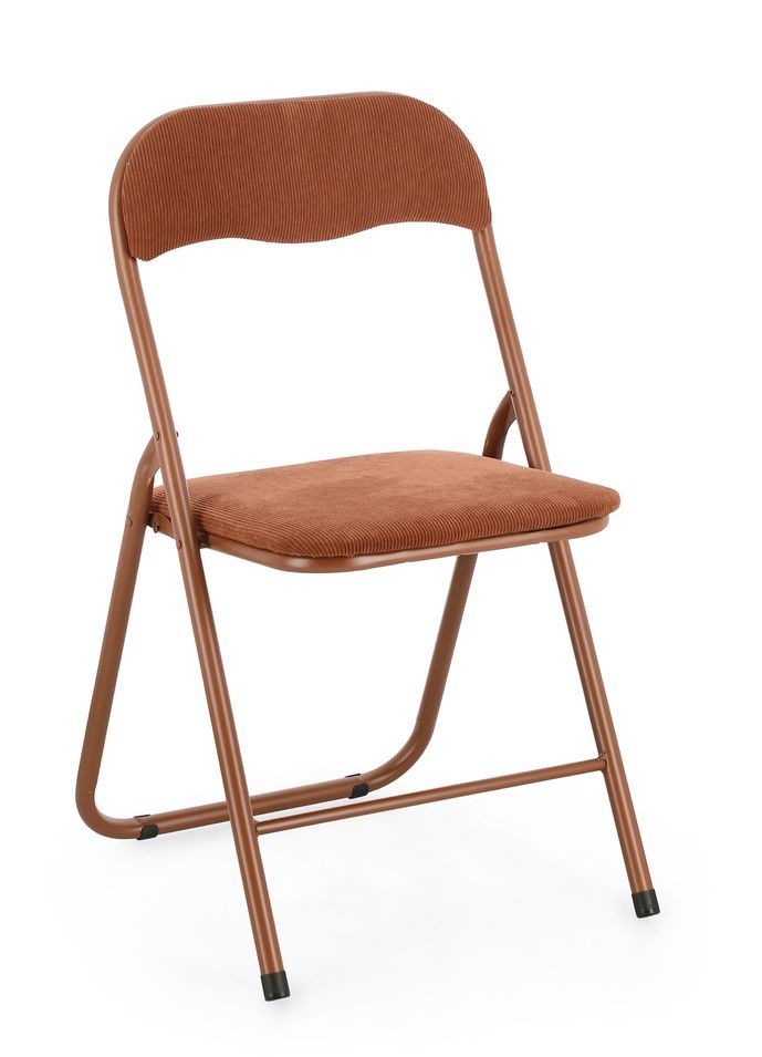 Lot de 6 chaises pliantes KIVA – Assise velours côtelé & pieds en acier - Photo n°1