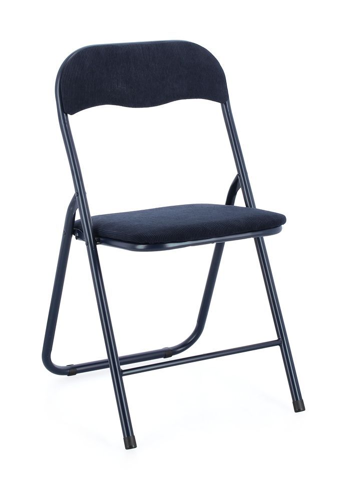 Lot de 6 chaises pliantes KIVA – Velours côtelé & structure en acier - Photo n°1