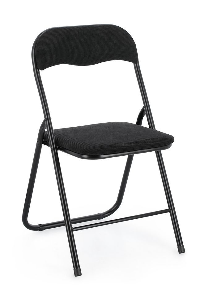 Lot de 6 chaises pliantes KIVA – Velours côtelé & structure en acier - Photo n°1