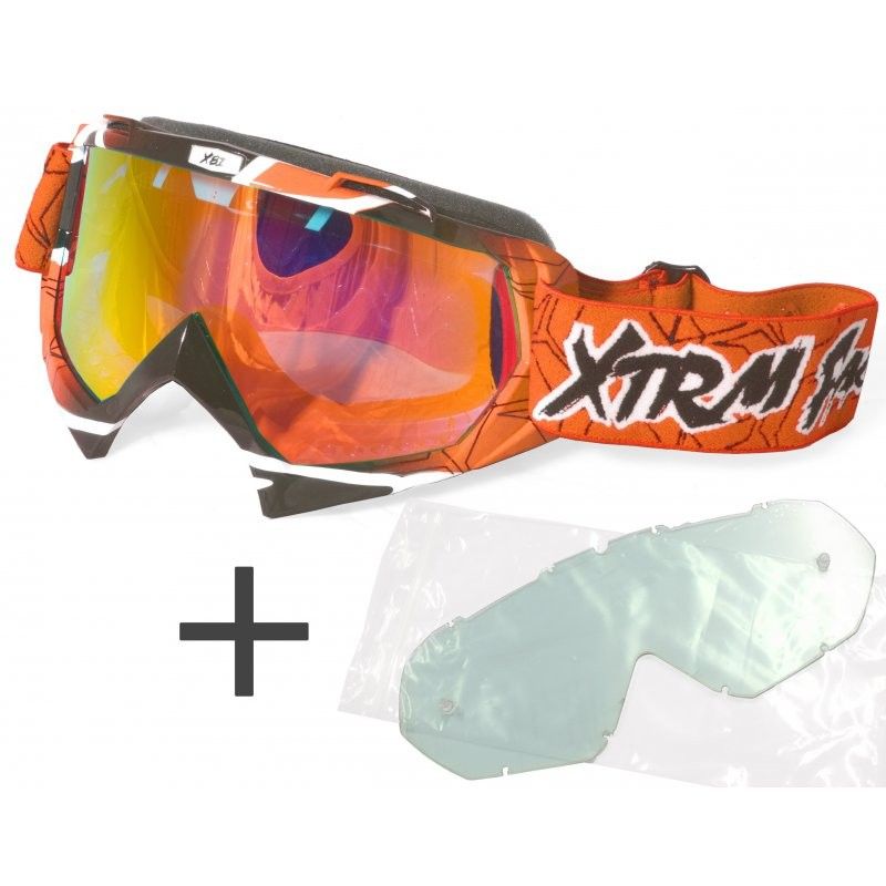Lunette moto cross Xtrm orange - Photo n°1