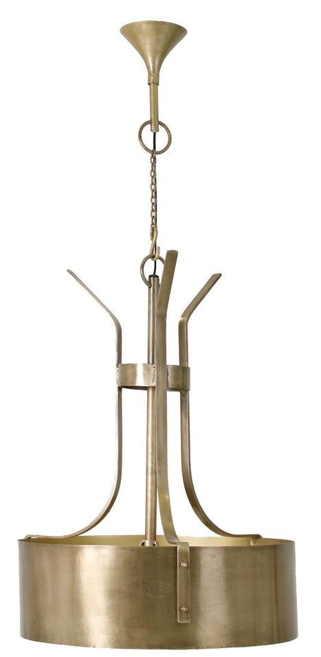 Lustre art déco laiton doré et verre Eneka 62 - Photo n°1