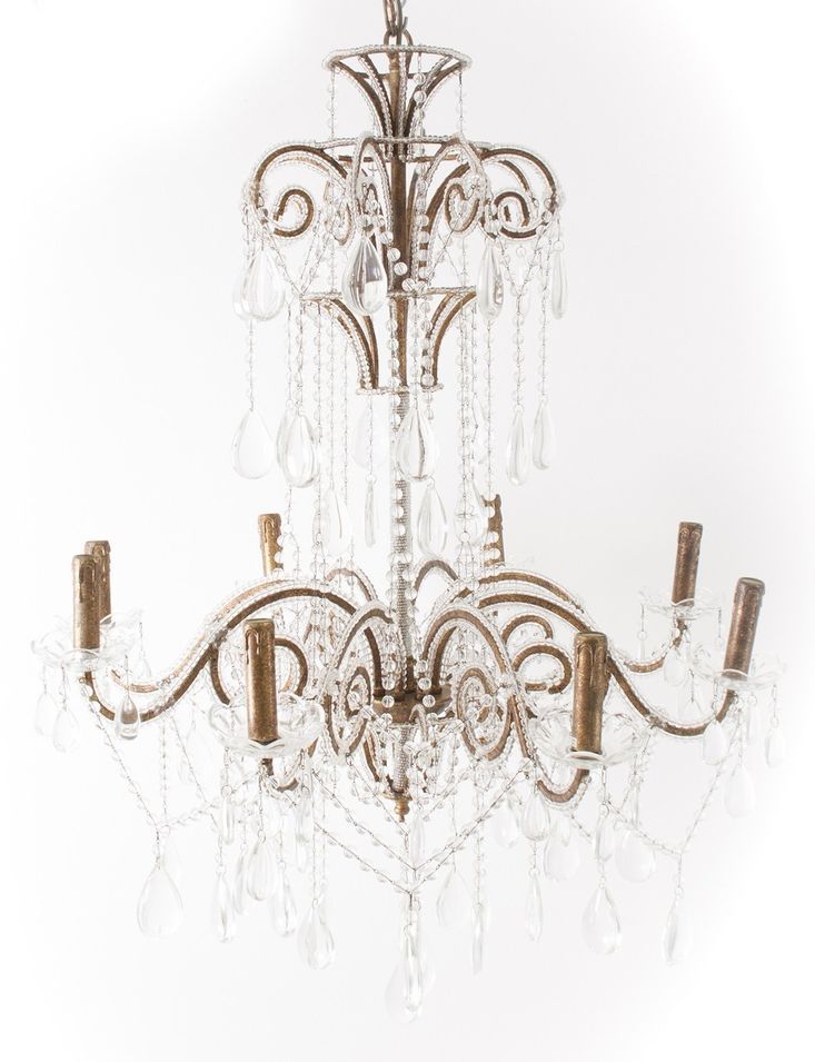 Lustre baroque 8 branches doré Tudy - Photo n°1