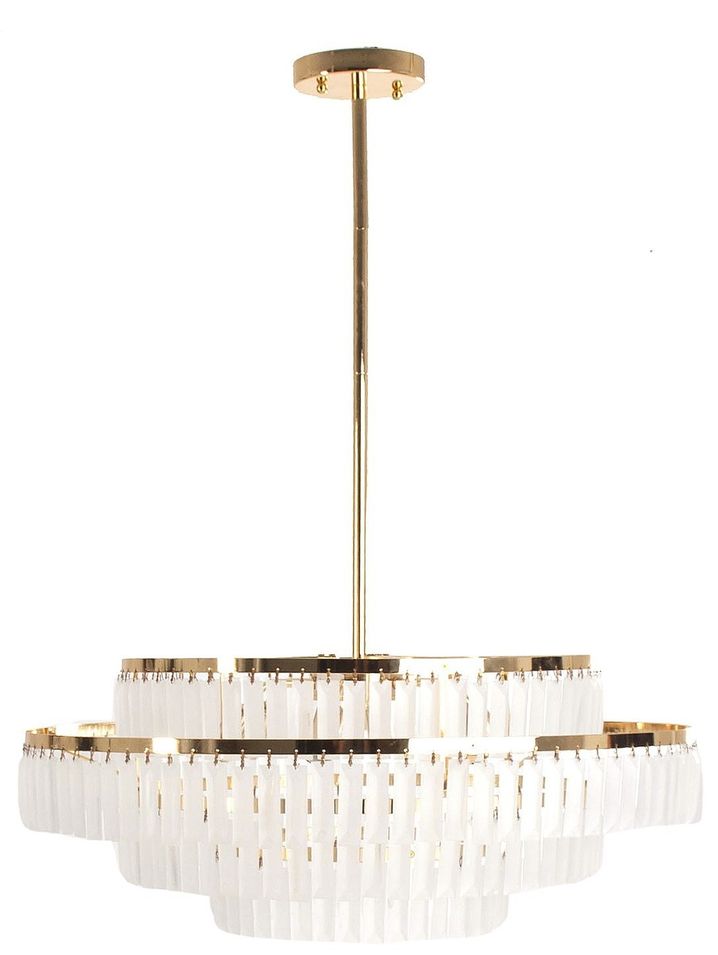 Lustre classique en fer doré Garcin - Photo n°1