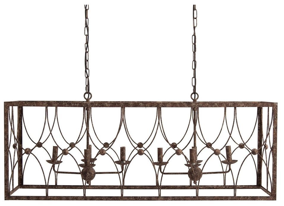 Lustre classique métal marron vieilli Fatih - Photo n°1