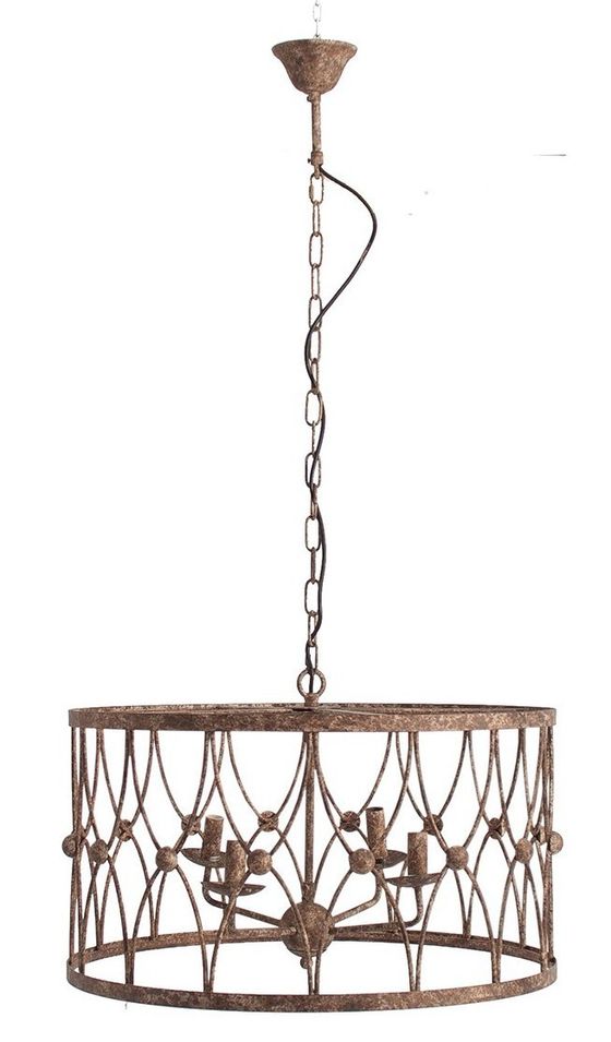 Lustre classique métal marron vieilli Glen - Photo n°1