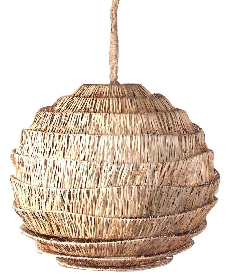 Lustre ethnique ronde rotin naturel Selim - Photo n°1