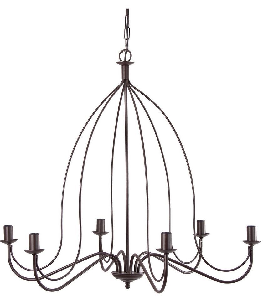 Lustre industriel 6 branches métal noir Burak - Photo n°1