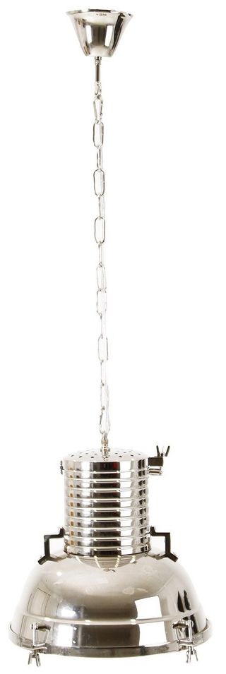 Lustre industriel acier et aluminium argent brillant kheira - Photo n°1