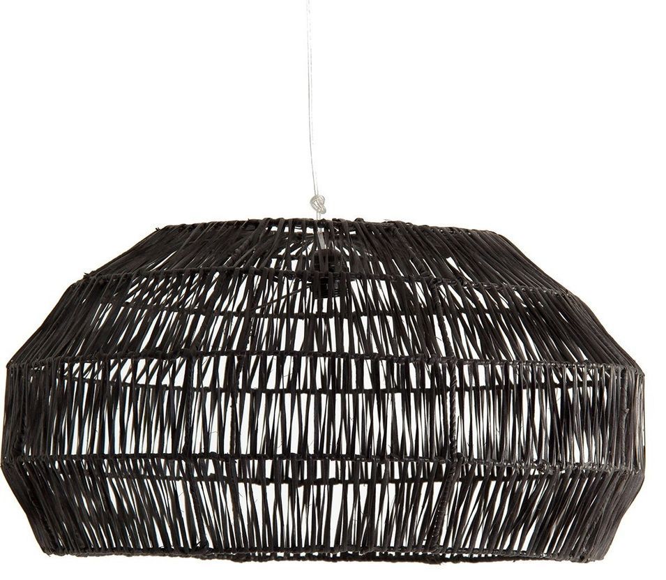 Lustre industriel en rotin noir Vaik - Photo n°1