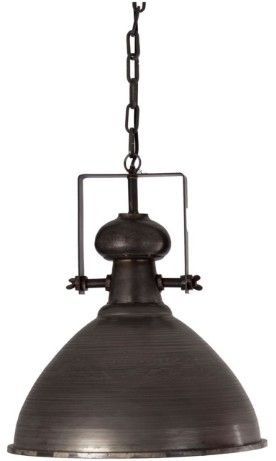 Lustre industriel métal gris rouillé Sahy - Photo n°1