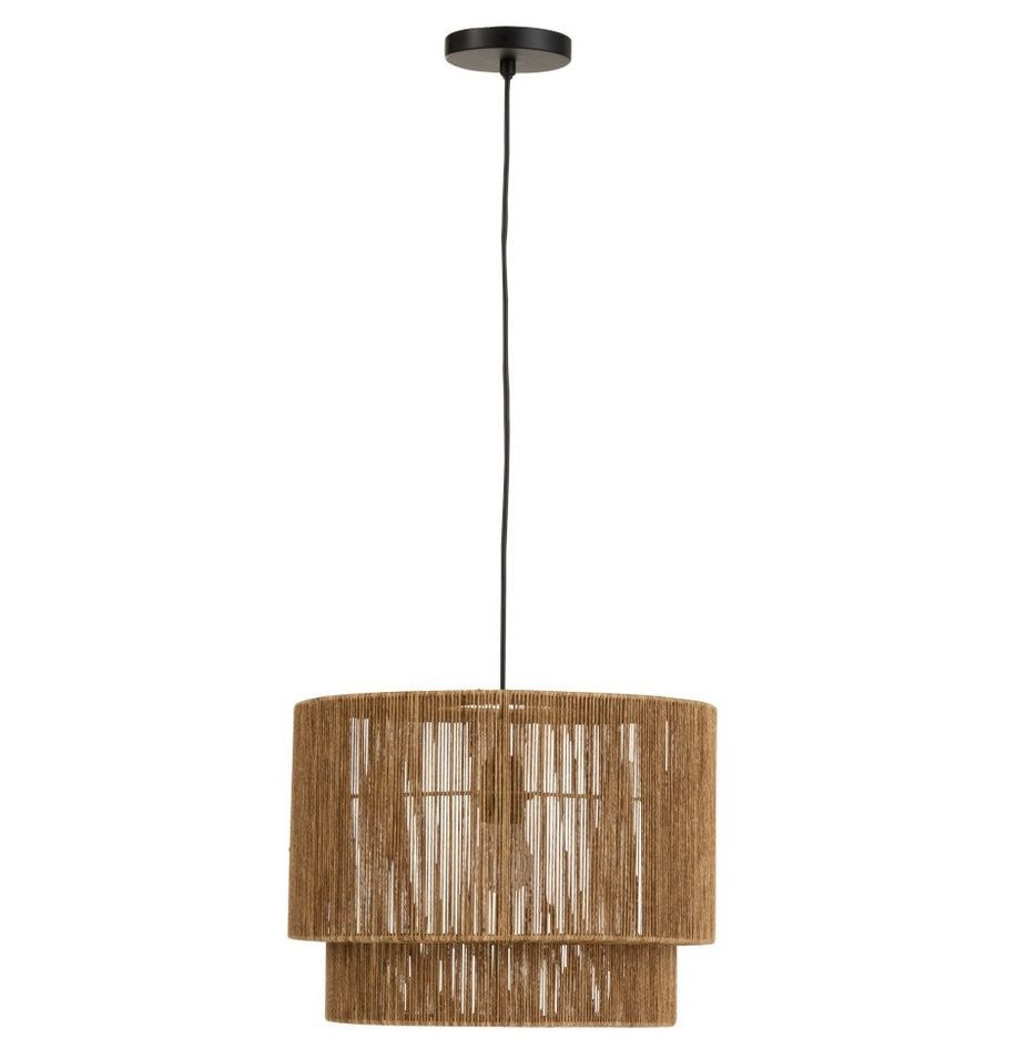 Lustre métal noir et cordelette beige Cintee - Photo n°1