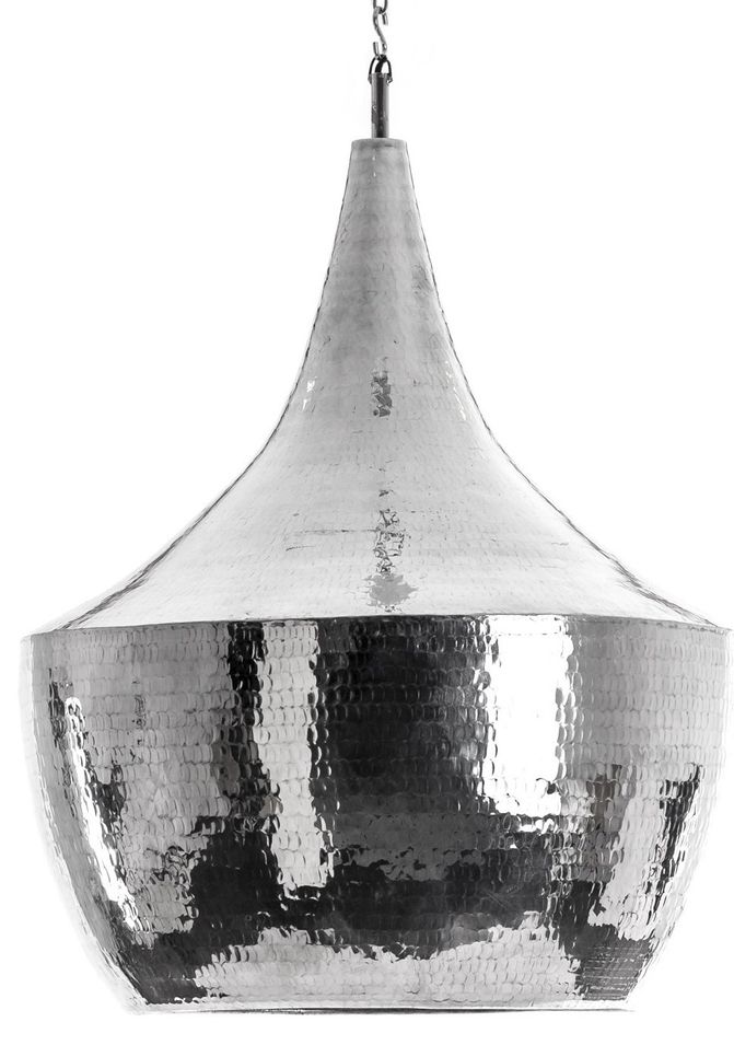 Lustre moderne aluminium argenté brillant Heikel - Photo n°1