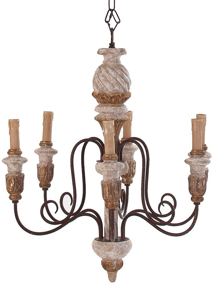 Lustre provençal métal noir et résine blanc et doré Nevin - Photo n°1