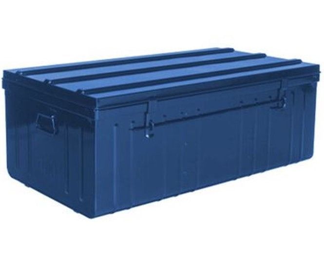 Malle acier bleu Dax L 101 x H 41 x P 56 cm - Photo n°1