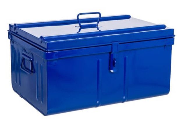 Malle de rangement métal bleu Dax L 52 x 29 x P 37 cm - Photo n°1