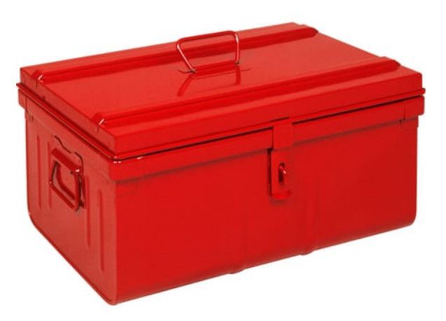 Malle de rangement métal rouge Dax L 52 x 29 x P 37 cm - Photo n°1