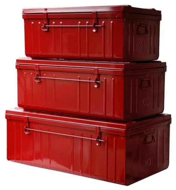 Malles acier rouge Dax - Lot de 3 - Photo n°1