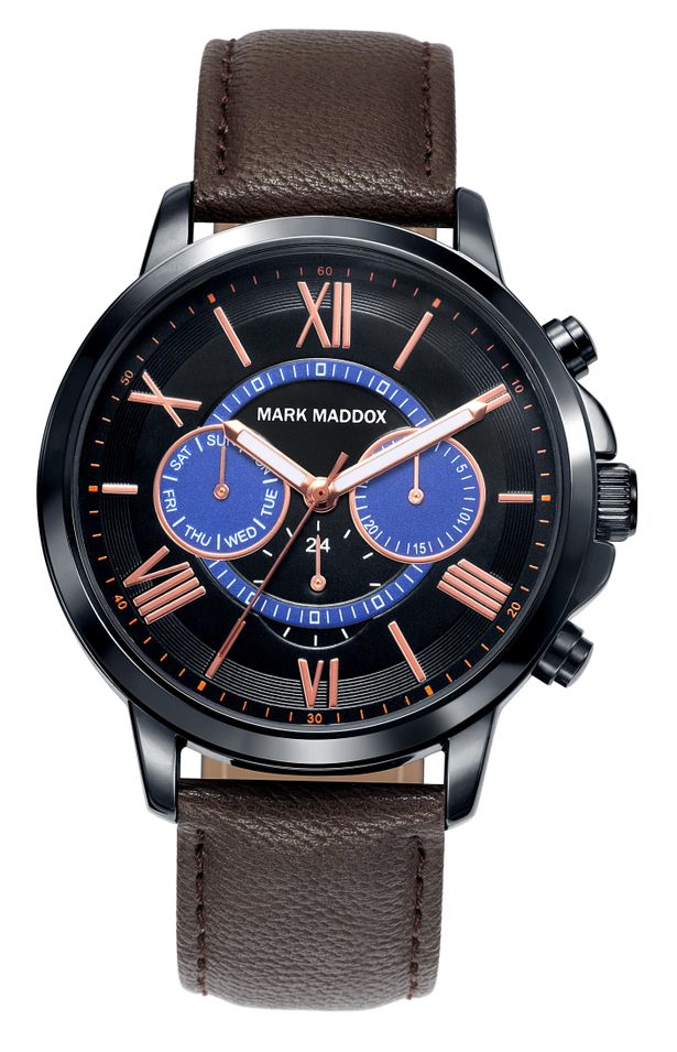 Mark Maddox Casual Hc6016-53 . Leather/cuoio - Multifuncion - 42 Mm - Wr 3 Atm - Photo n°1