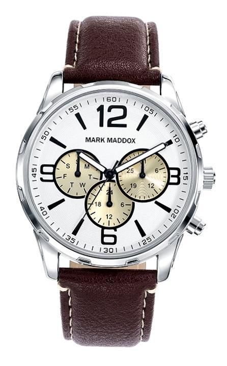 Mark Maddox Casual Hc6018-05 - Multifunction - Case: Stainless Steel And Solid Metal - 42 Mm - Polyurethane Strap - Water Resistant: 30 Meters - Photo n°1