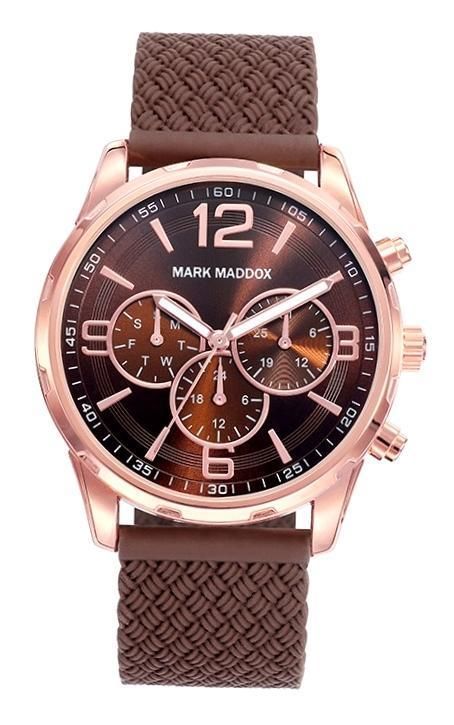 Mark Maddox Casual Hc6018-45 - Multifunction - Case: Stainless Steel And Solid Metal - 42 Mm- Silicon Strap - Water Resistant: 30 Meters - Photo n°1
