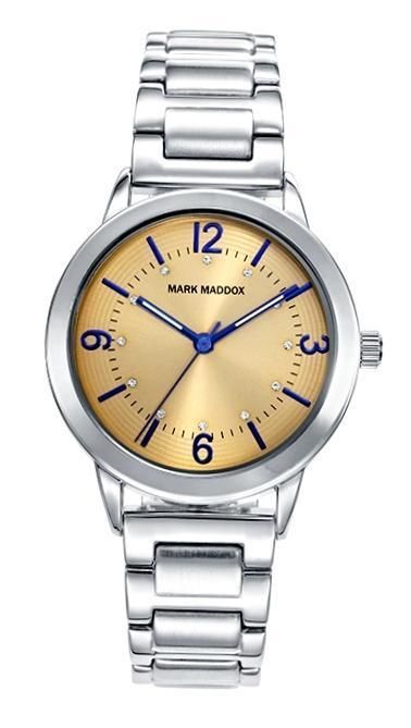 Mark Maddox Sept16 Mm7012-95 - Case: Stainless Steel And Solid Metal - 33 Mm - Stainless Steel Bracelet - Water Resistant: 30 Meters - Photo n°1