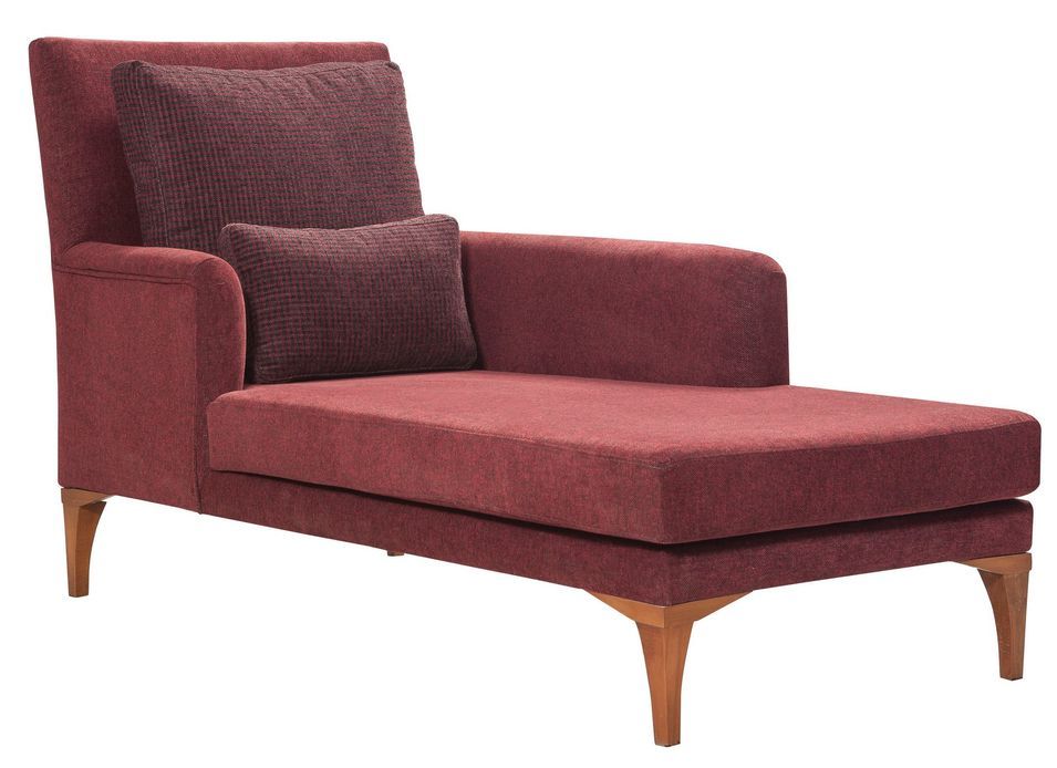 Méridienne en tissu doux velouté bordeaux Koupa - Photo n°1