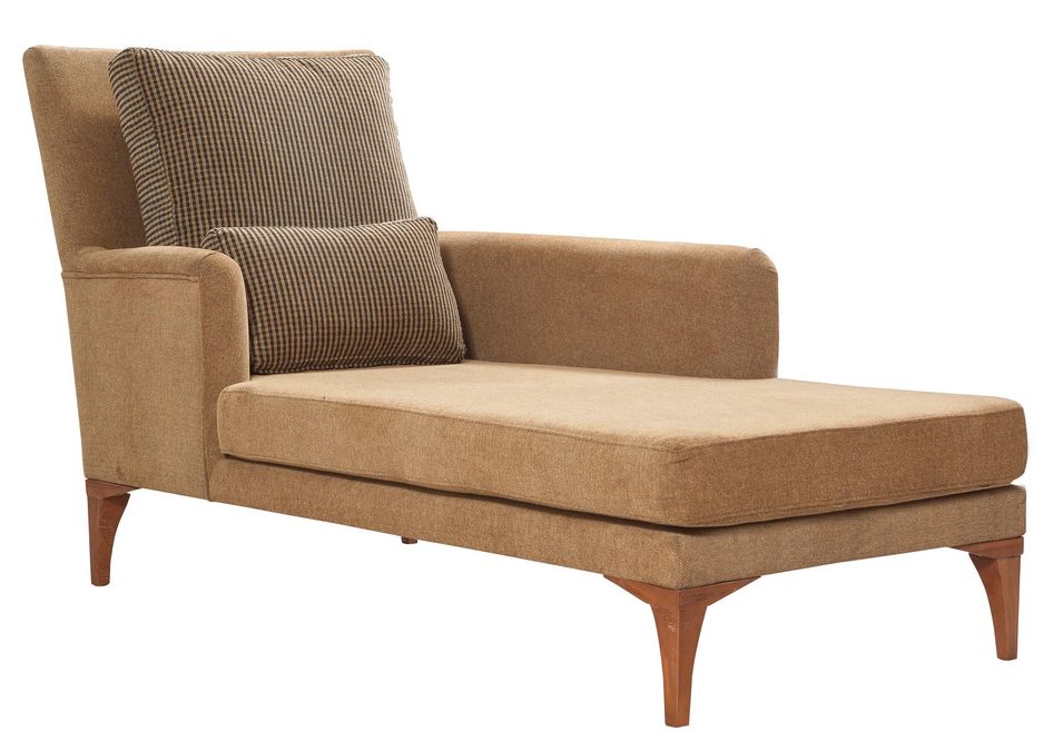 Méridienne en tissu doux velouté moutarde Koupa - Photo n°1